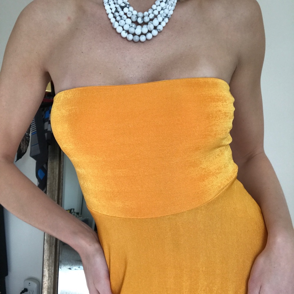 Anthropologie - Yellow Strapless Dress